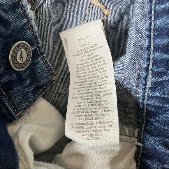 Hollister Low Rise Baggy Jeans Size 0 25 Wide Leg Medium Wash 100% Cotton Denim - Picture 12 of 13